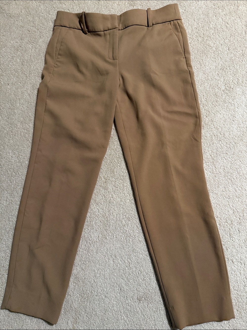 J. Crew Slim Straight Trousers in Camel